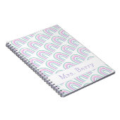 レインボーモダンパーソナライズされた先生 ノートブック (右側)