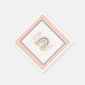 レインボーモダンファースト誕生日ナプキン – ガール スタンダードカクテルナプキン (角)