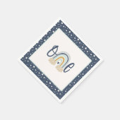 レインボーモダンファースト誕生日ナプキン – Boy NB スタンダードカクテルナプキン (角)