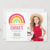 レインボーモダンファースト誕生日 招待状 (正面)