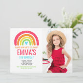 レインボーモダンファースト誕生日 招待状 (スタンド正面)