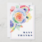 レインボーモダンフローラLGBTQ結婚ズ サンキューカード (正面)