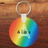 レインボーモダンプライドカスタムモノグラムキュートトレンディー キーホルダー (正面)