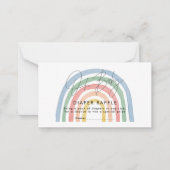 レインボーモダンベビーシャワーおむつエッフェスクリプト ノートカード (正面)