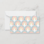 レインボーモダンベビーシャワーおむつエッフェスクリプト ノートカード (裏面)