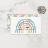 レインボーモダンベビーシャワーおむつエッフェスクリプト ノートカード (正面/裏面インサイチュ)