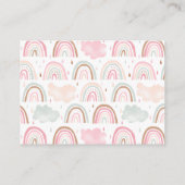 レインボーモダンベビーシャワー予約リクエスト エンクロージャーカード (裏面)