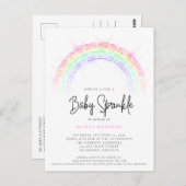 レインボーモダンベビー散水ベビーシャワー ポストカード (正面/裏面)