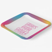 レインボーモダンホログラフィ勾配ブライダルシャワー ペーパープレート (傾斜あり)