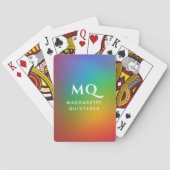 レインボーモダンホワカラフルイトモノグラムイニシャル トランプ (裏面)