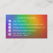 レインボーモダンホワカラフルイトモノグラムイニシャル 名刺 (裏面)