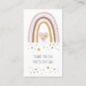 レインボーモダンミュート赤面ベビーガールおむつラッフル 名刺 (裏面)