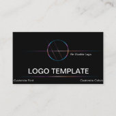 レインボーモダンメタリックサークルロゴ 名刺 (正面)