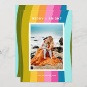 レインボーモダンメリーと明るい垂直 シーズンカード (正面/裏面)
