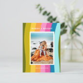 レインボーモダンメリーと明るい垂直 シーズンポストカード (スタンド正面)