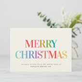 レインボーモダンメリークリスマススモールビジネス シーズンカード (スタンド正面)