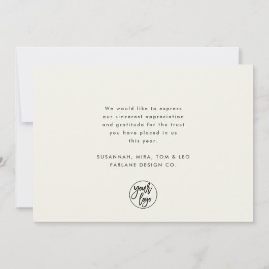 レインボーモダンメリークリスマススモールビジネス シーズンカード (裏面)