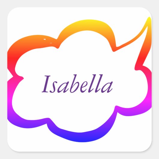 レインボーモダンモノグガーリーラム スクエアシール (正面)