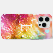 レインボーモダンモノグラムグリッター Case-Mate iPhoneケース (裏面 (横))