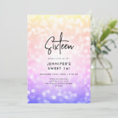 レインボーモダンラグラデーションイライトフォトスイート16 招待状 (スタンド正面)