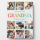 レインボーモダンラブグランマフォトコラージファミリー フォトプラーク (正面)