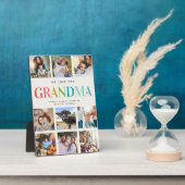 レインボーモダンラブグランマフォトコラージファミリー フォトプラーク (側面)