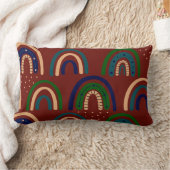 レインボーモダンルンバー枕 ランバークッション (ブランケット)