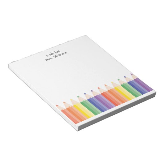 レインボーモダン先生鑑賞のメモ ノートパッド (アングル)