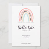 レインボーモダン子供の誕生日パーティー 招待状 (正面)