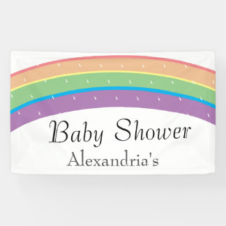 レインボーモダン男女兼用ベイビーシャワー 横断幕