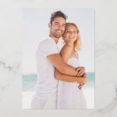 レインボーモダン紙吹雪フォト結婚の金ゴールド 箔招待状 (裏面)