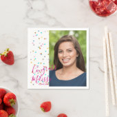 レインボーモダン紙吹雪卒業写真ナプキンス スタンダードカクテルナプキン (インサイチュ)