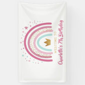 レインボーモダン誕生日バナー 横断幕 (縦)