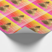 レインボーモダン金ゴールドフェイククリスマスツリーパターン ラッピングペーパー (角)