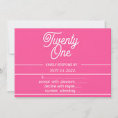 レインボーモダン21誕生日パーティの招待状 招待状 (正面)