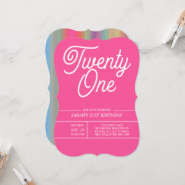 レインボーモダン21誕生日パーティの招待状 招待状
