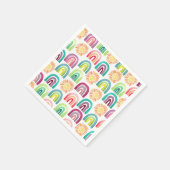 レインボーモダン&サンズ1stバースデーウォーターカラー スタンダードカクテルナプキン (角)