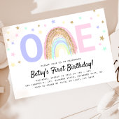 レインボーモダン&スターズ'ONE' 1歳の誕生日パーティー 招待状