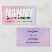 レインボーモダン・ナニー・ビジネス・カード 名刺 (正面/裏面)