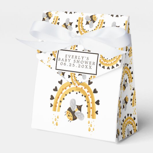 レインボーモダン(昆虫)マルハナバチハニービーベイビーシャワー フェイバーボックス (正面サイド)