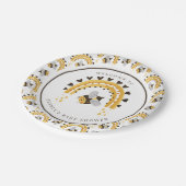 レインボーモダン(昆虫)マルハナバチハニービーベイビーシャワー ペーパープレート (アングル)