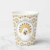 レインボーモダン(昆虫)マルハナバチハニービーベイビーシャワー 紙コップ (裏面)