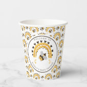 レインボーモダン(昆虫)マルハナバチハニービーベイビーシャワー 紙コップ (正面)