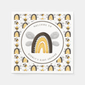 レインボーモダン(昆虫)マルハナバチビーベイビーシャワー スタンダードカクテルナプキン (正面)