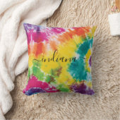 レインボーモノグラム名スカラフルクリプト絞り染め クッション (ブランケット)