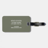 レインボーモノグラム名前をカスタムするストライプヴィンテージ ラゲッジタグ (裏面横)