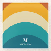 レインボーモノグラム名前をカスタムするレトロサンセットストライプ