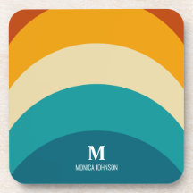 レインボーモノグラム名前をカスタムするレトロサンセットストライプ