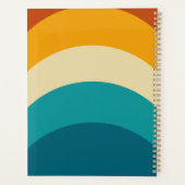 レインボーモノグラム名前をカスタムするレトロサンセットストライプ プランナー手帳 (裏面)