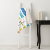 レインボーモノグラム名水彩ストライプ色 シェルパブランケット (インサイチュ)